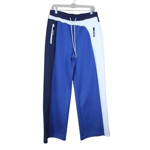 New Balance Staud Blue & White High Elastic Waist Track Pants Sweatpants Size M